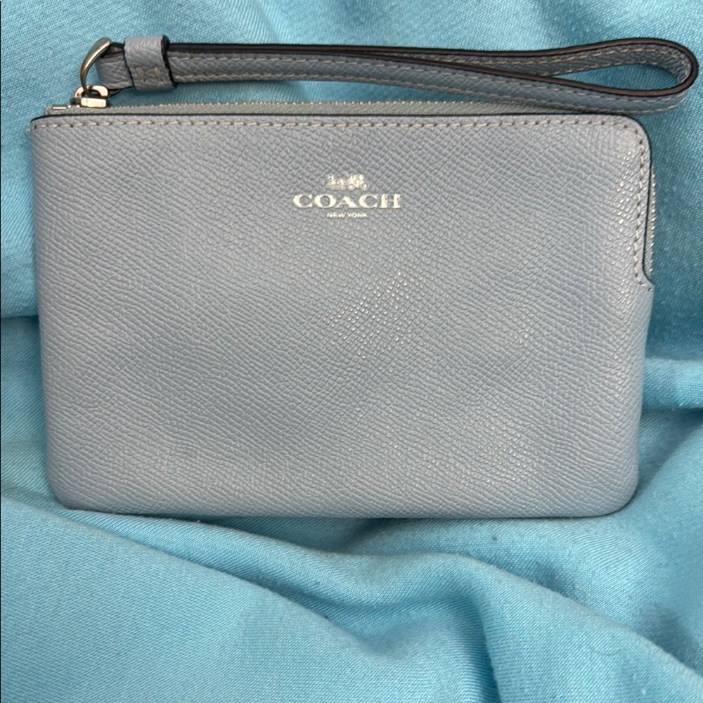 Coach BABY BLUE Wristlet